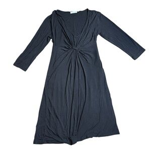 WOMENS‎ WYETH 95 % Rayón BLACK  LINED 3/4 SLEEVE   DRESS SIZE SMALL